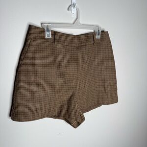 Boden High Waist Brown plaid Shorts